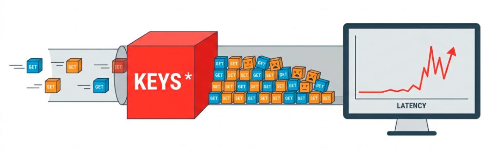 KEYS * блокирует однопоточный Redis