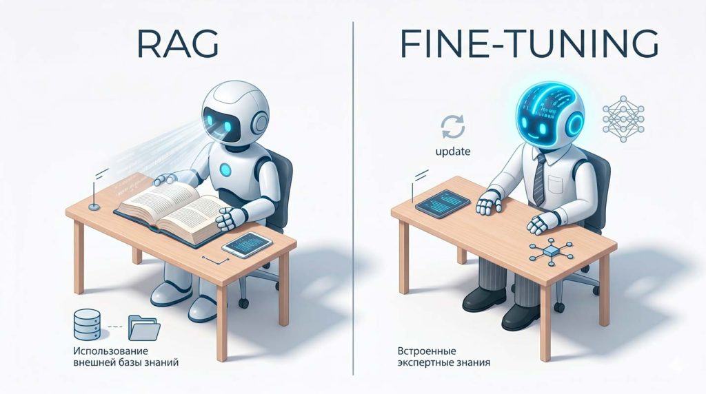 отличие Fine-Tuning от RAG