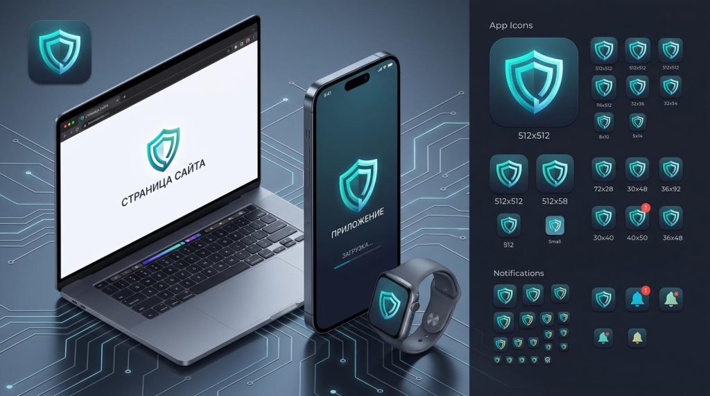 Отображение фавиконки на ПК, смартфоне