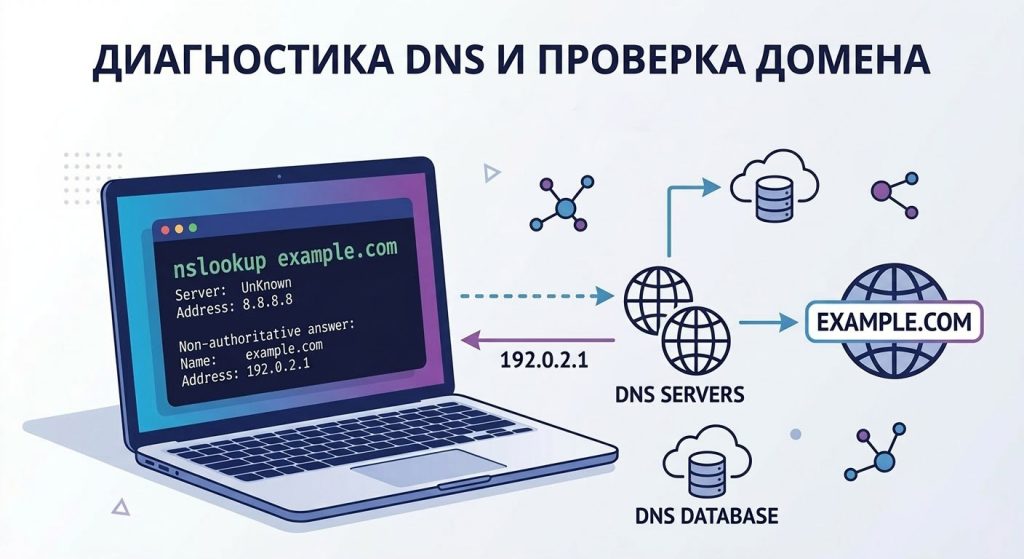 проверка и поиск проблем с привязкой домена