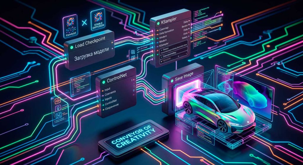 3D-рендеринг, интерфейс ComfyUI