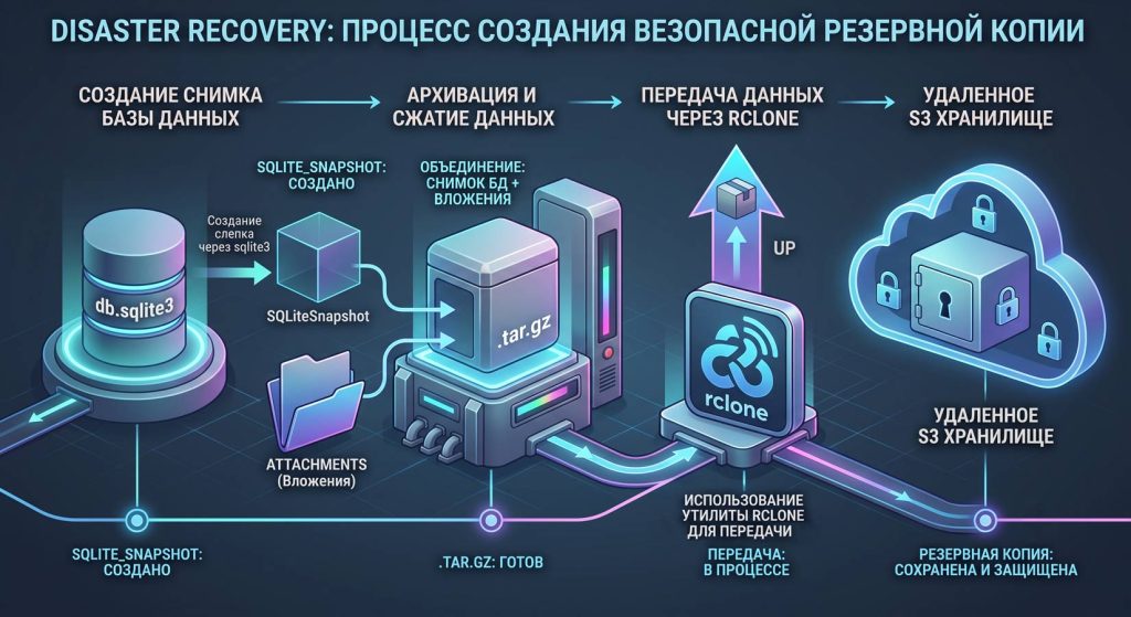 Схема процесса Disaster Recovery (Безопасный бэкап)