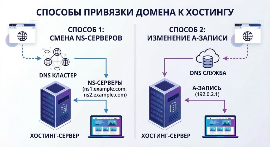 два варианта настройки привязки домена